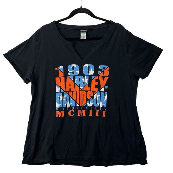 2x xxl Harley Davidson  V Neck Tee Shirt - Picture 2 of 15